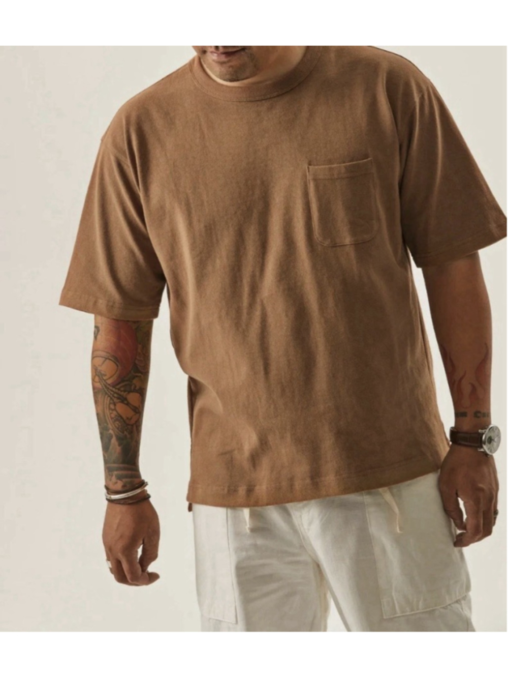 Men’s 100% Cotton Bronson Non Stock Mfg. Co. Classic Pocket T-Shirt Brown XL